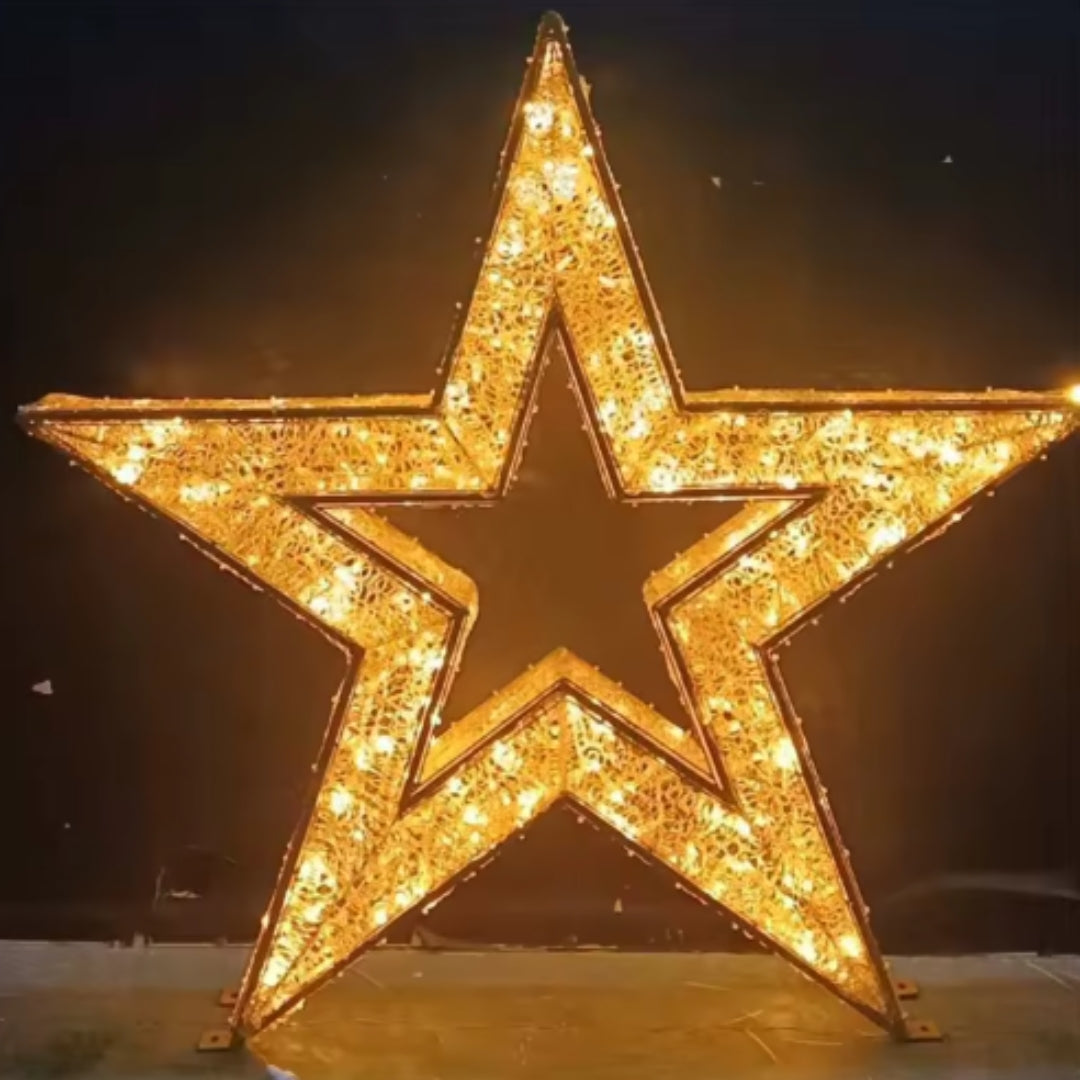 Gwiazdna świetlna LED - ŚWIECĄCA GWIAZDA - ZEWNĘTRZNA OZDOBA ŚWIĄTECZNA 1.2m