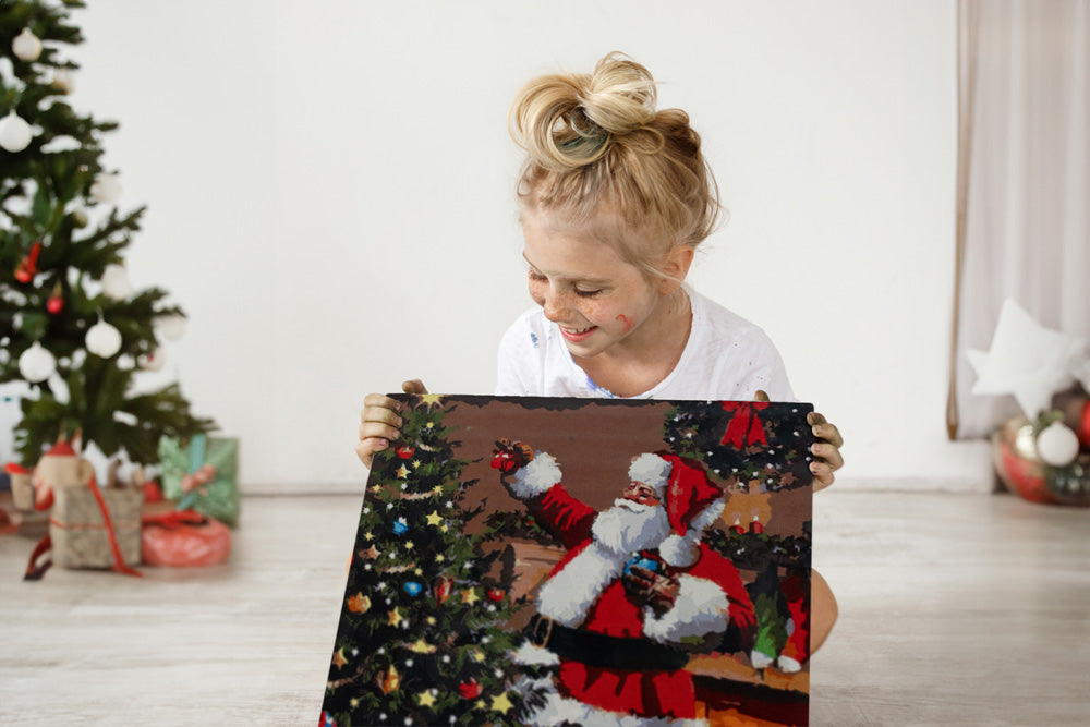 Painting by numbers "Santa Claus" 40x50 cm + Frame, CHRISTMAS PAINTINGS