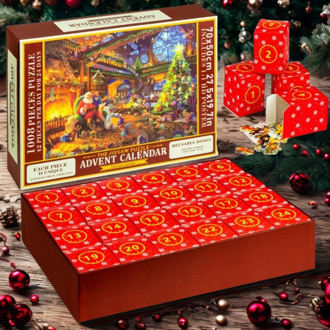 Puzzle świąteczne - obraz świąteczny - 24x MINI UKŁADANKI - PUZZLE - KALENDARZ ADWENTOWY