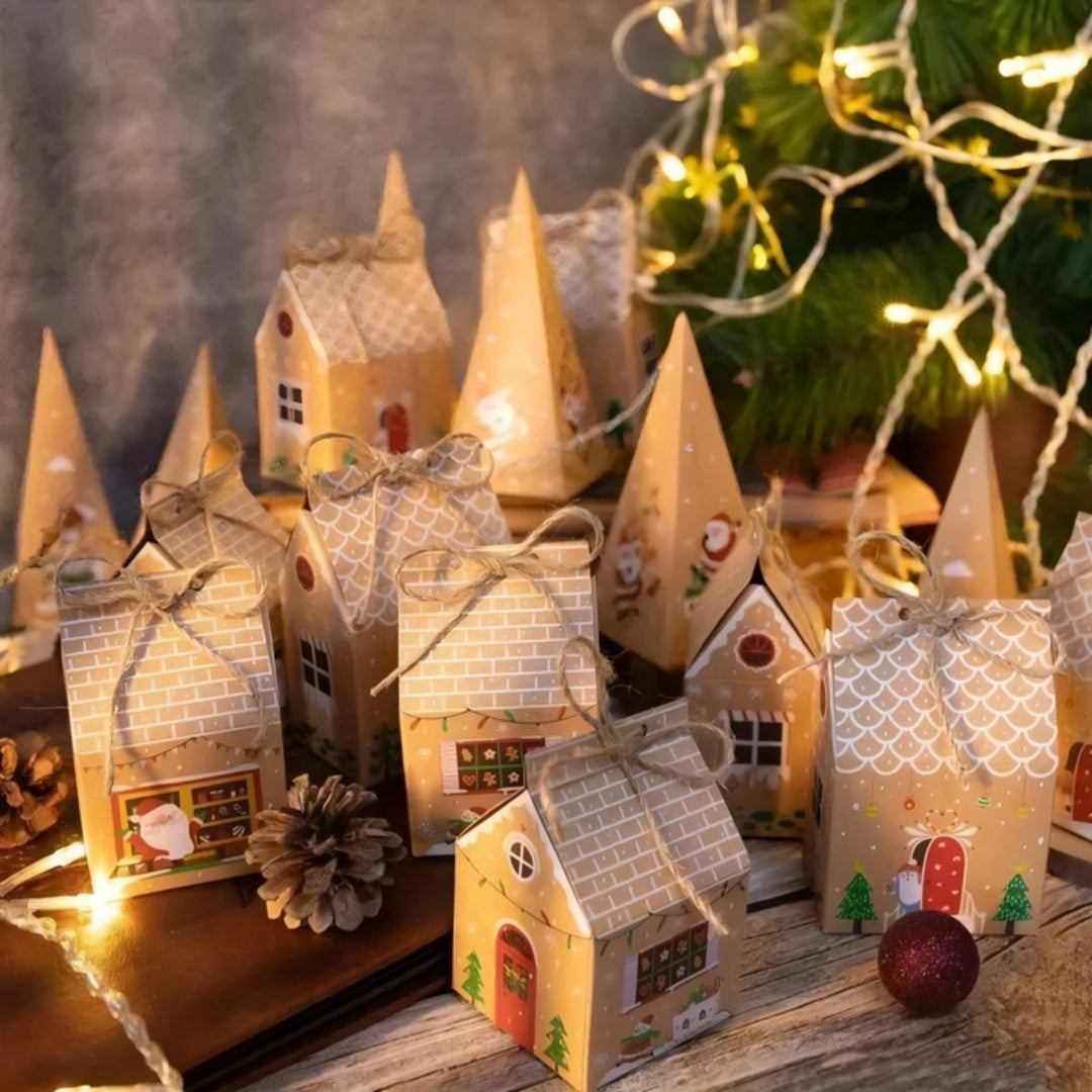 Ecological cardboard "houses" Advent calendar