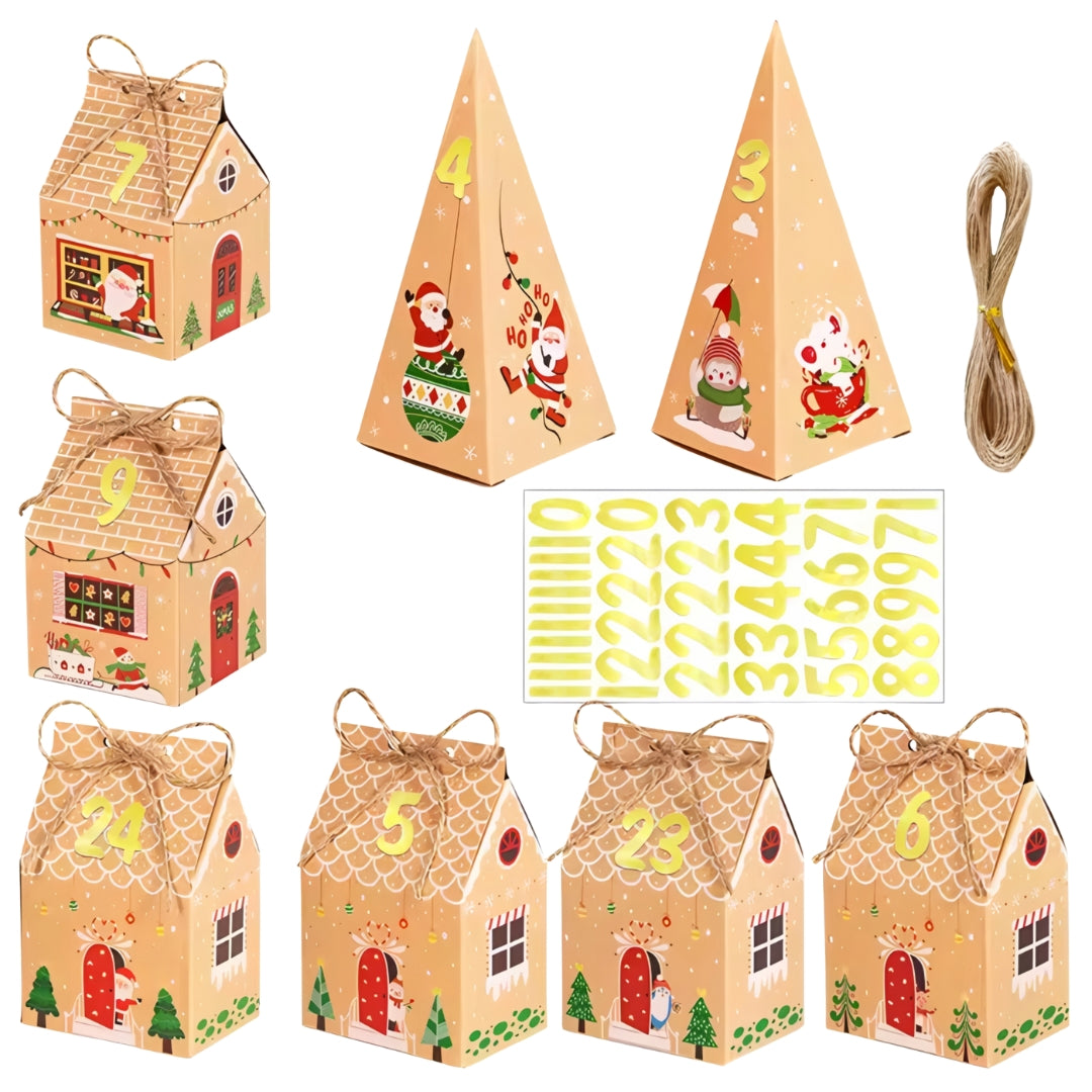 Ecological cardboard "houses" Advent calendar
