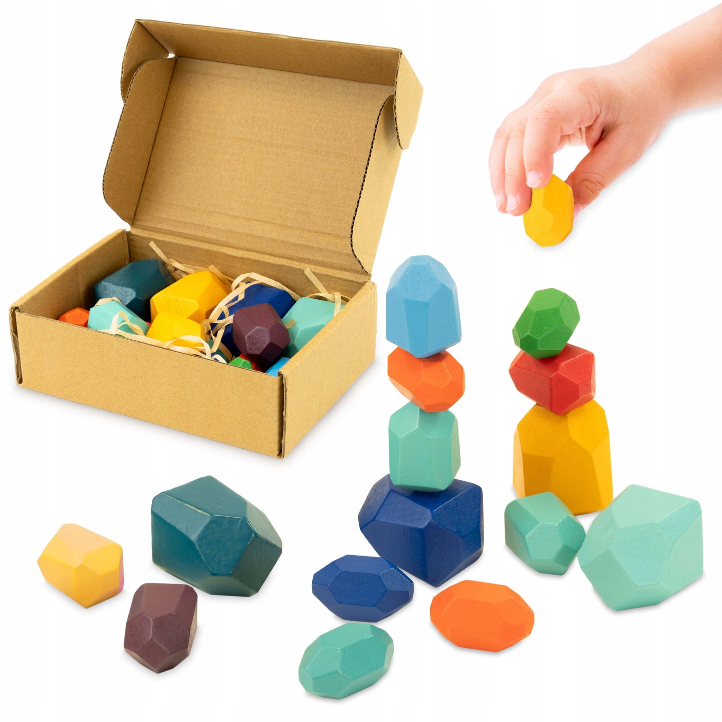 Wooden blocks - stones, tower, CREATIVE