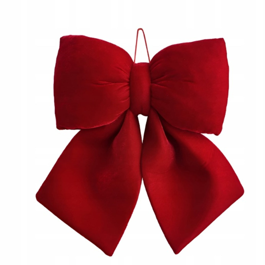 Ozdobna kokarda choinkowa - CZERWONA KOKARDA - OZDOBA ŚWIĄTECZNA