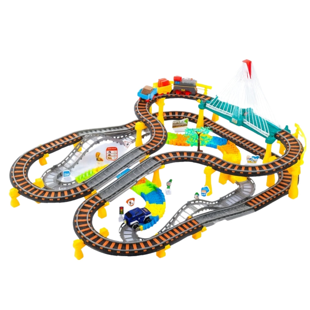Electric train for children, large set of 215 pieces