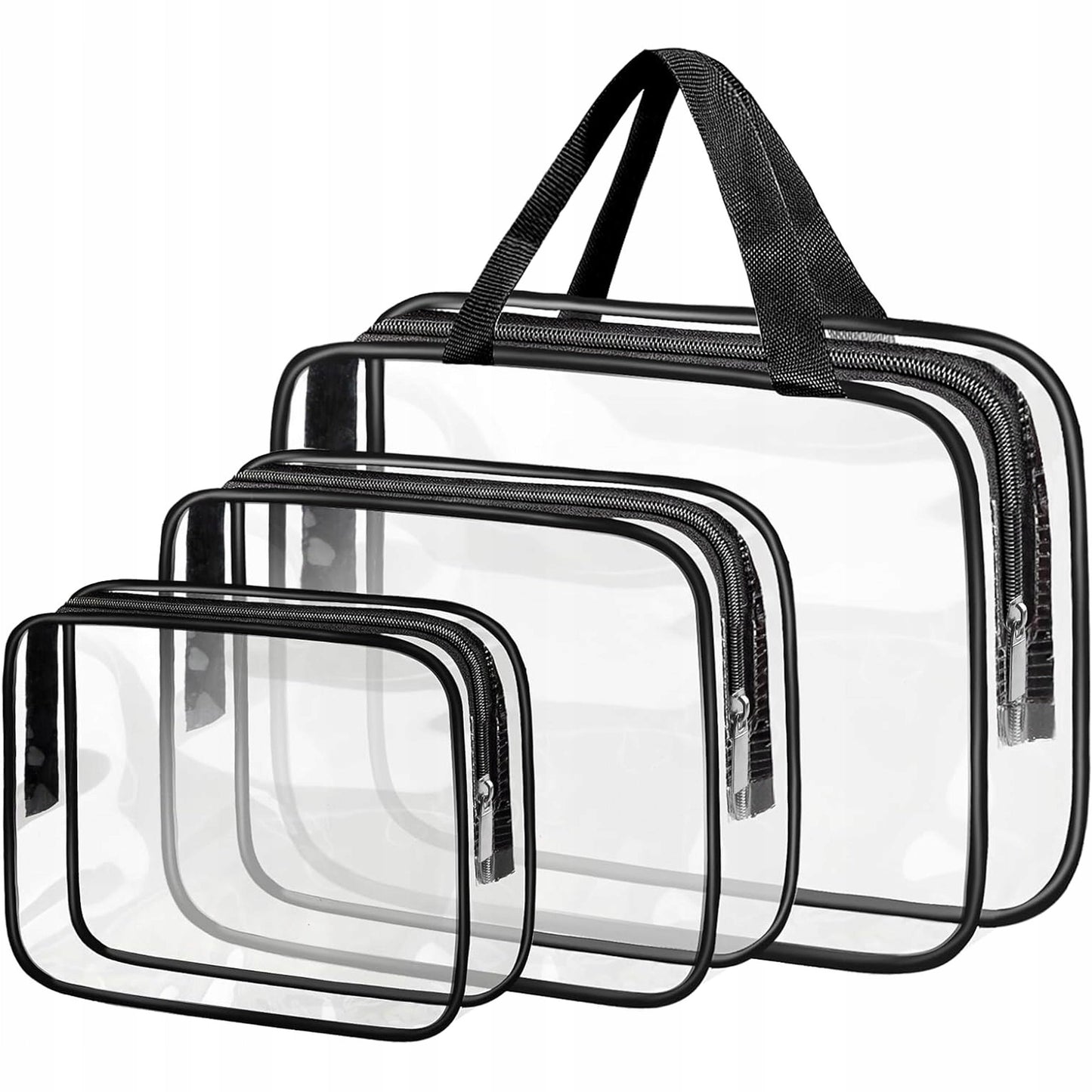 Kosmetyczka podróżna przeźroczysta unisex - zestaw 3szt