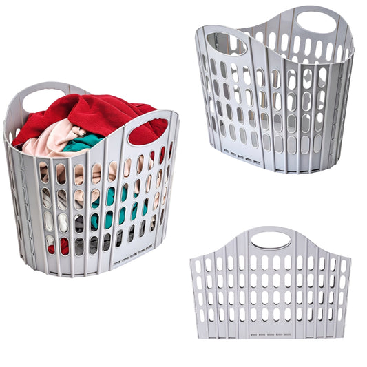 Składany kosz na pranie z uchwytami - DUŻY POJEMNIK -  50L