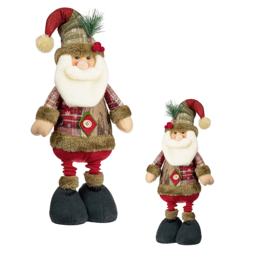 Duża figurka świąteczna, stojący Święty Mikołaj - OZDOBA ŚWIĄTECZNA