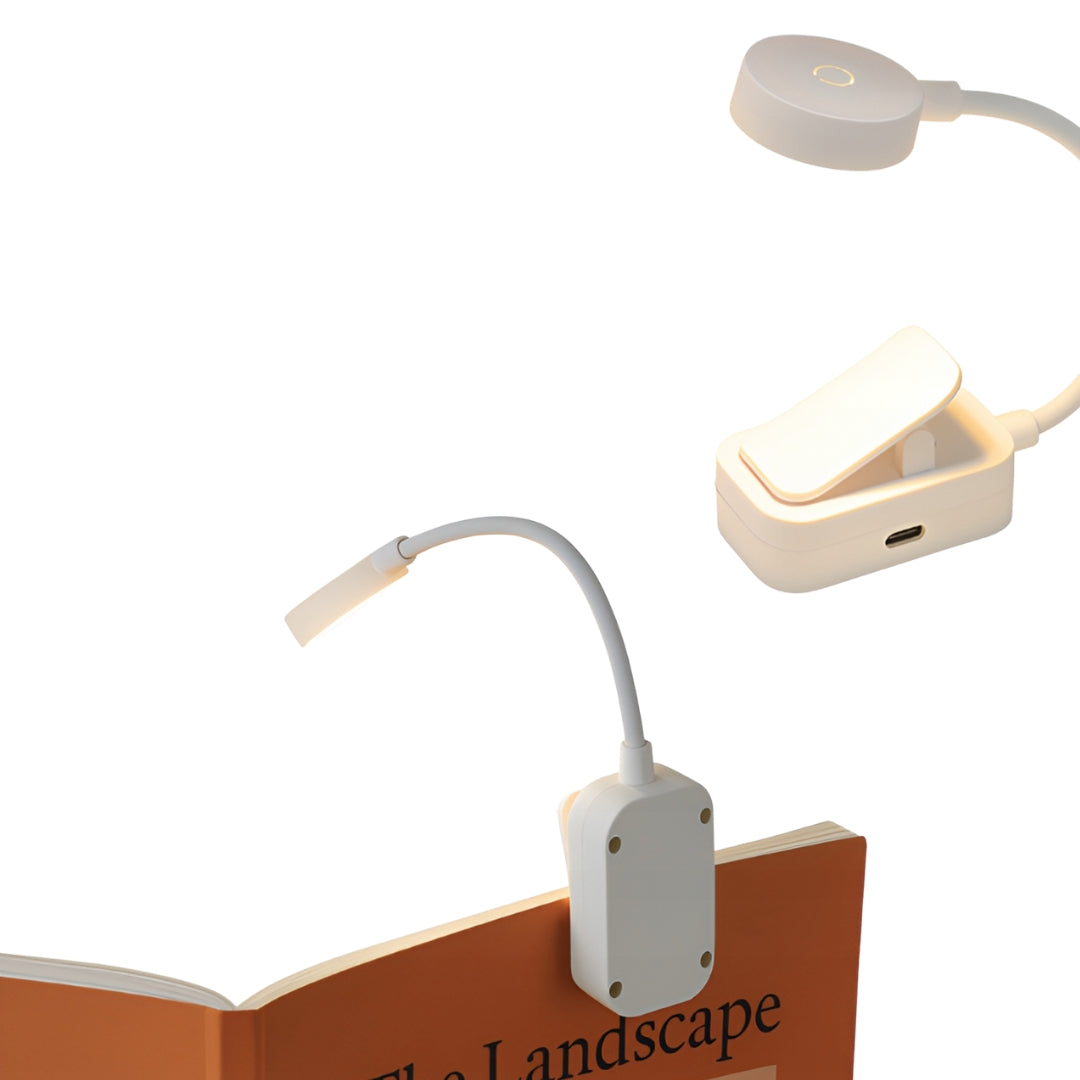 Bezprzewodowa lampka z klipsem do czytania książek - LED - 3 BARWY