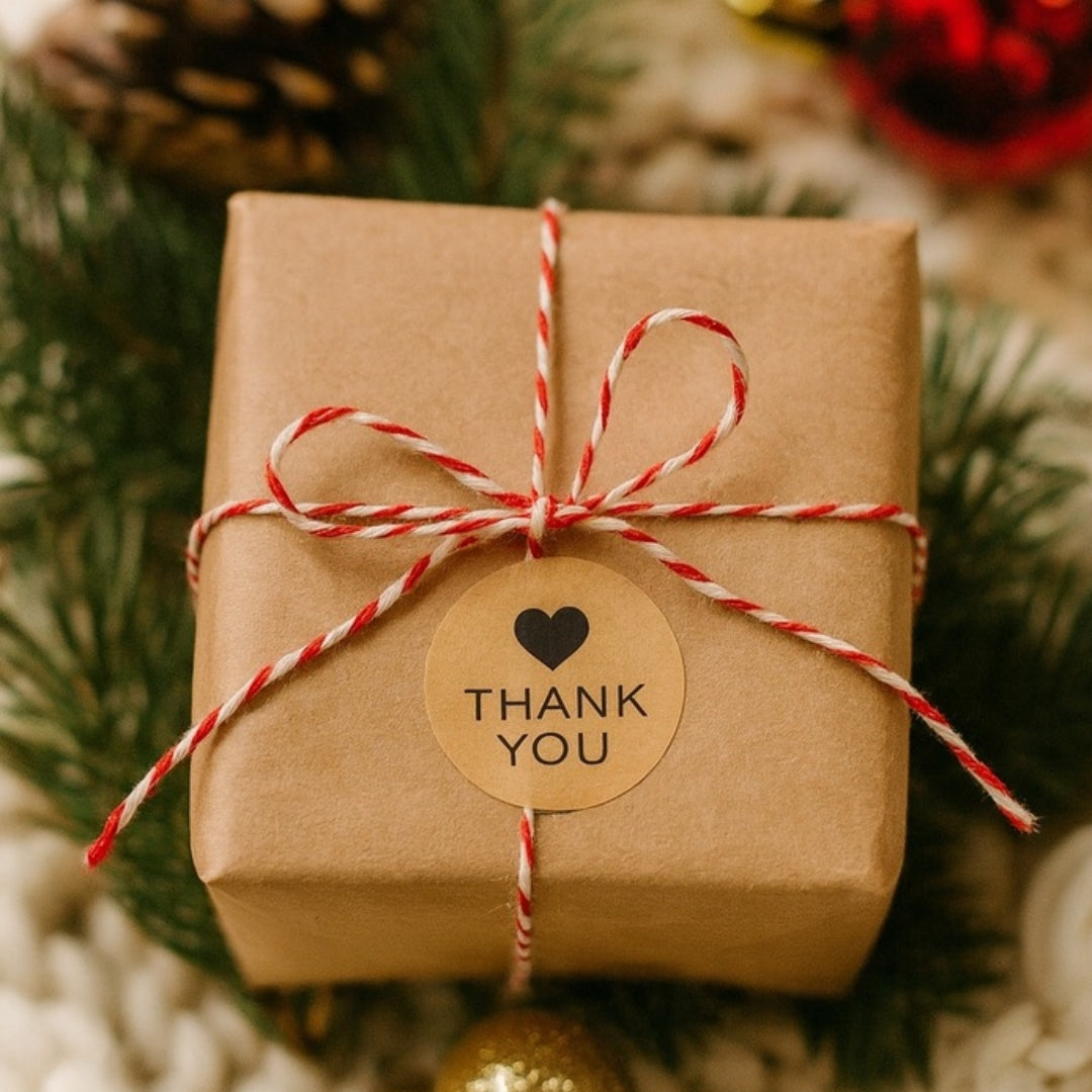 Stickers for gifts, presents, boxes - CHRISTMAS STICKERS - "THANK YOU"