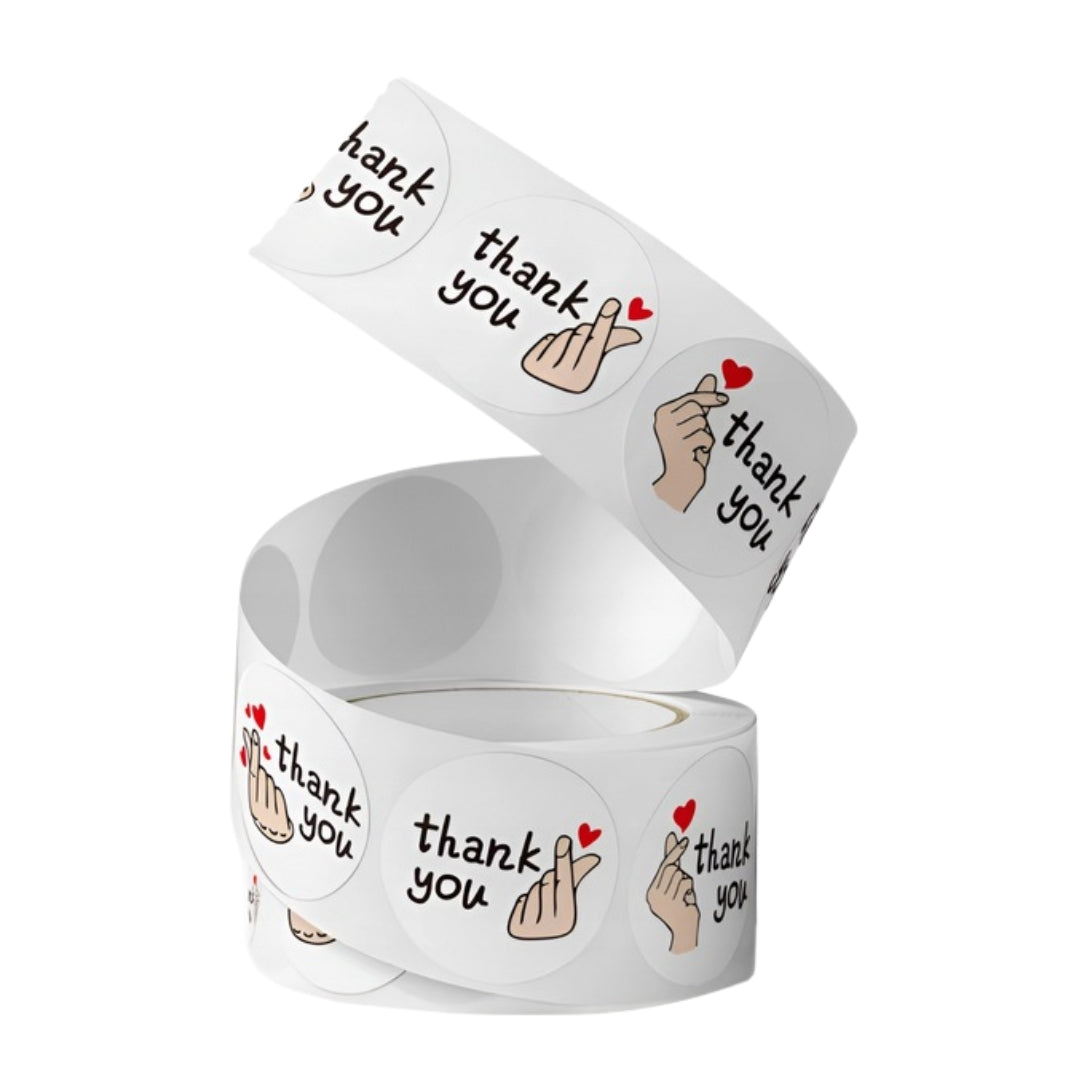 Stickers for gifts, souvenirs, boxes - CHRISTMAS STICKERS - "THANK YOU" - HANDS AND HEARTS