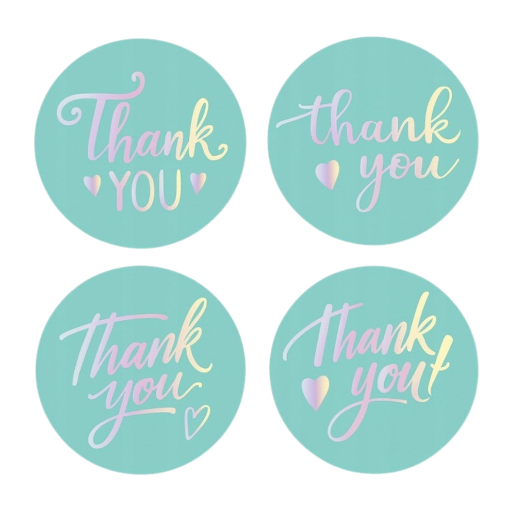 Stickers for gifts, souvenirs, boxes - CHRISTMAS STICKERS - "THANK YOU" - BLUE COLOR