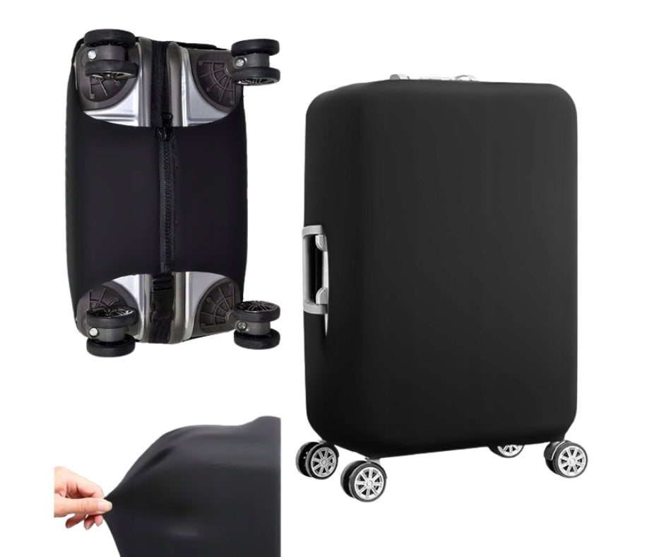 Pokrowiec ochronny na walizkę podróżną L 70 x 47 x 30 cm Czarny Spandex + Poliester