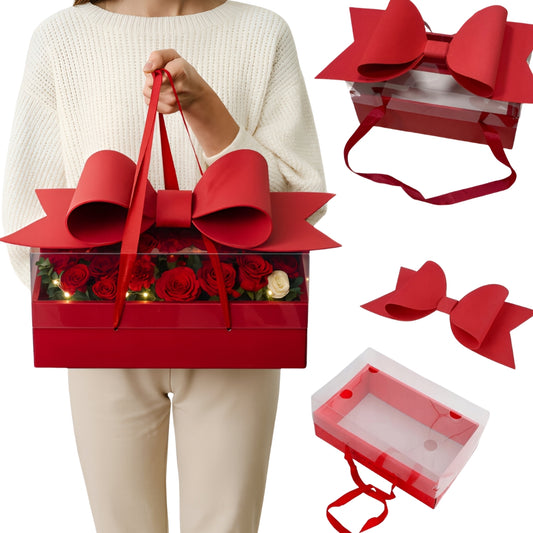 Papierowe pudełko na prezenty - DUŻE z KOKARDĄ