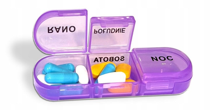 Organizer na leki na 7 dni, pojemnik z przegródkami dziennymi do dawkowania tabletek – b2b allbag