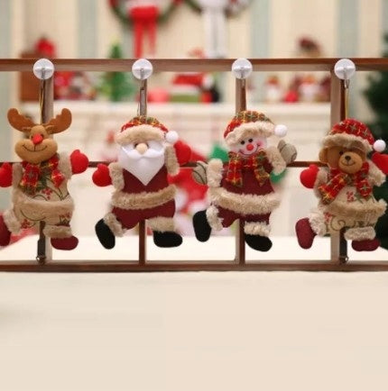 Christmas tree decorations pendants SET 4 pcs: Teddy bear, reindeer, snowman, Santa Claus