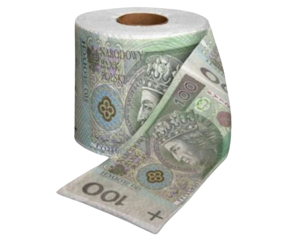 Papier toaletowy w banknoty gadżet imprezowy