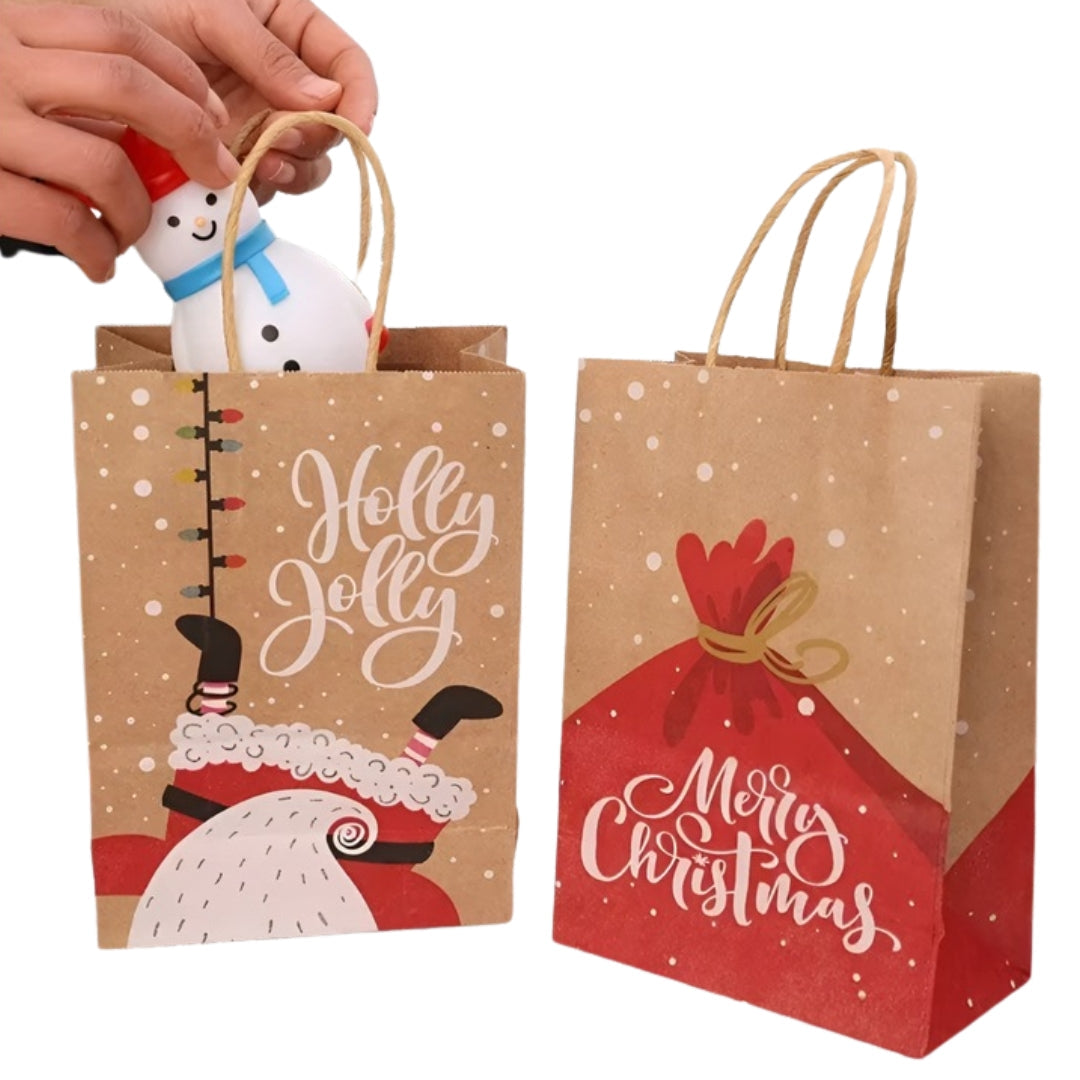 Papierowe torebki świąteczne na prezenty - 270x210x110mm - ZESTAW #7 - ŚREDNI ROZMIAR