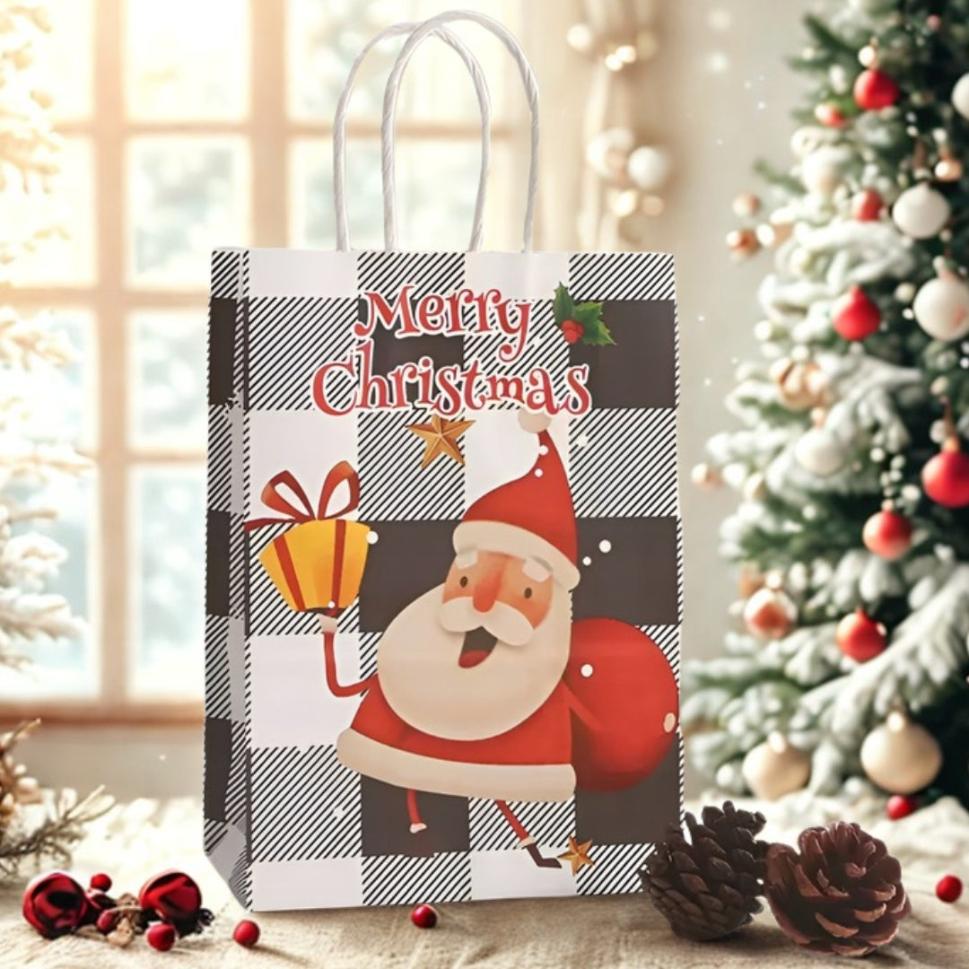 Papierowe torebki świąteczne na prezenty - 210x150x80mm - ZESTAW #15 - MAŁY ROZMIAR