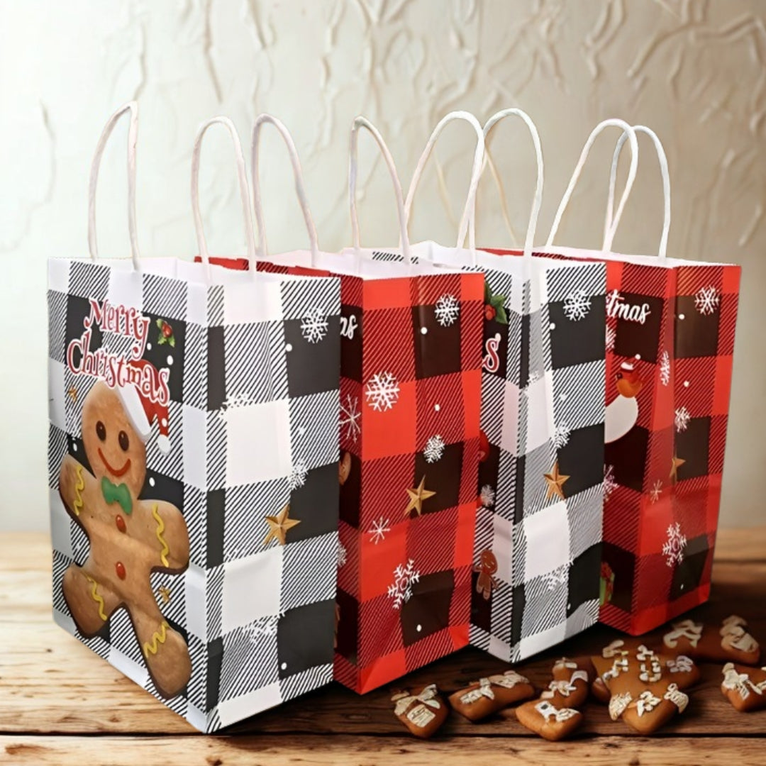 Papierowe torebki świąteczne na prezenty - 210x150x80mm - ZESTAW #15 - MAŁY ROZMIAR