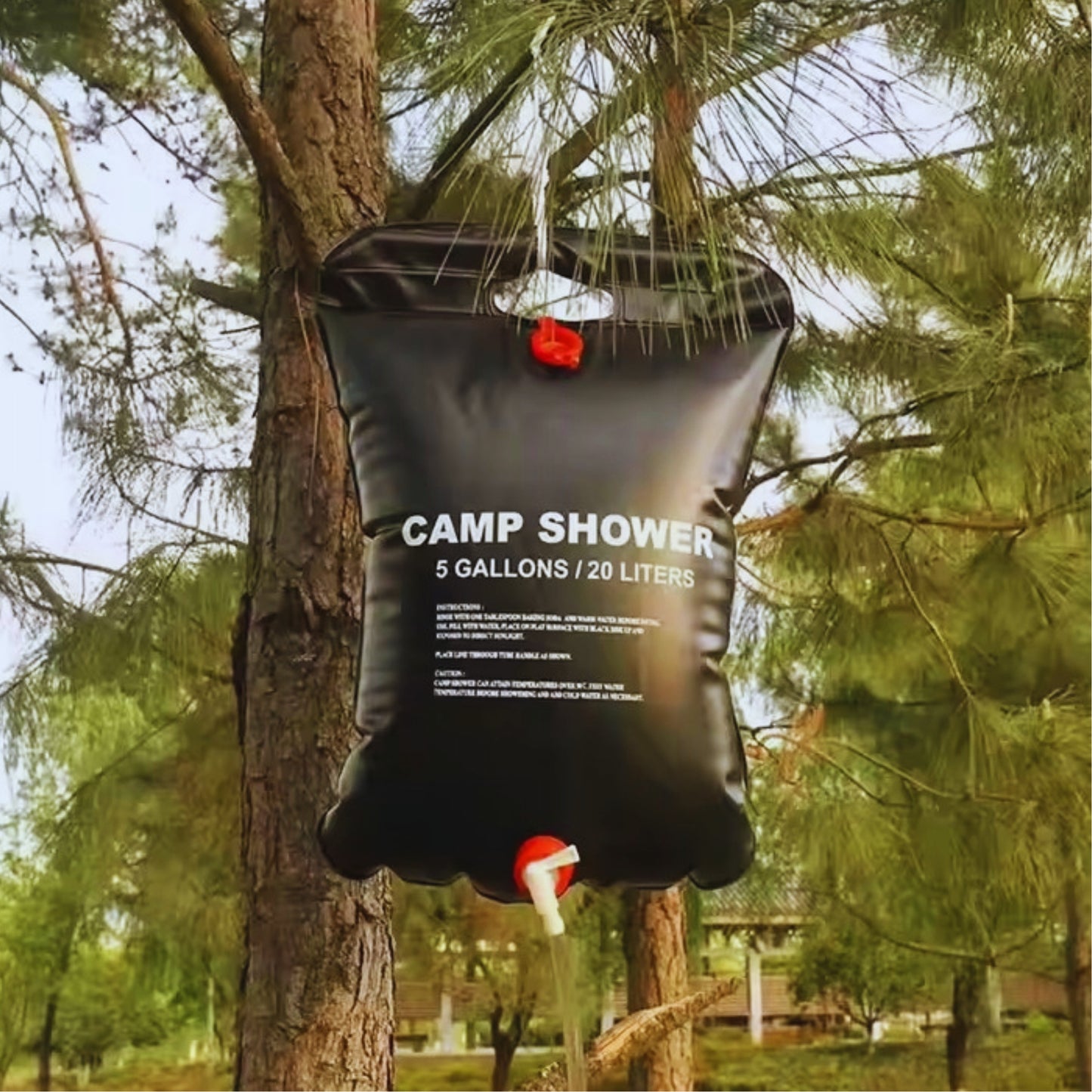Prysznic campingowy o pojemności 20 litrów, przenośny zestaw wycieczkowy na biwak i outdoor – b2b allbag