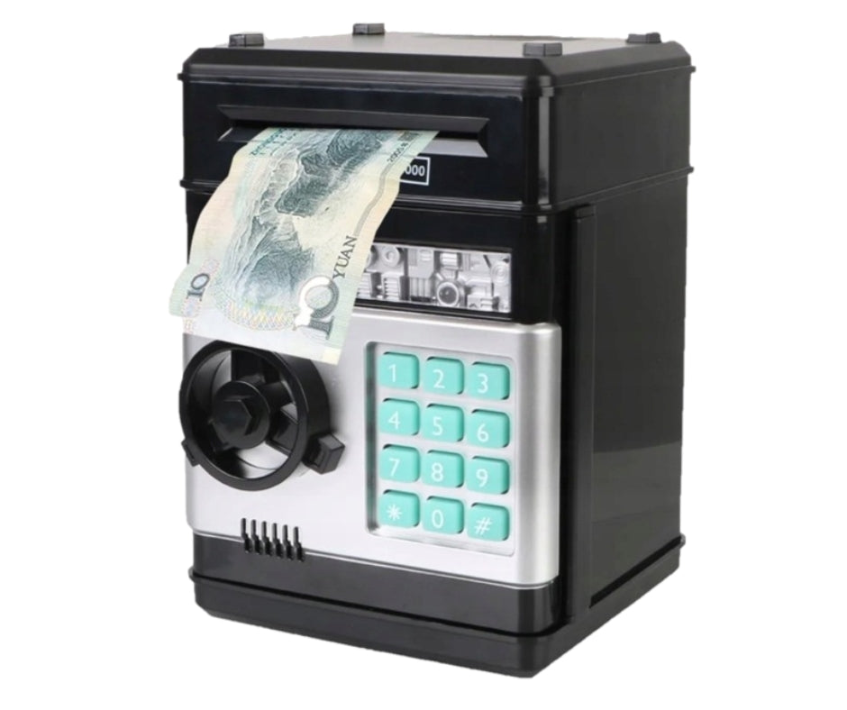 Skarbonka na pieniądze bankomat na monety na pin