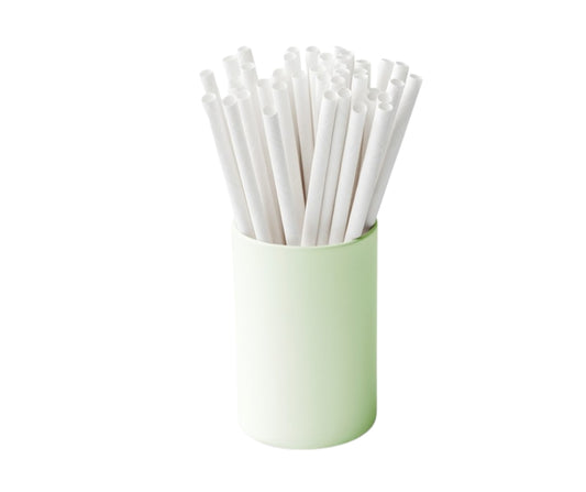 Ekologiczne papierowe słomki do picia - grube, białe