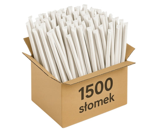 Zestaw ekologicznych słomek papierowych białych