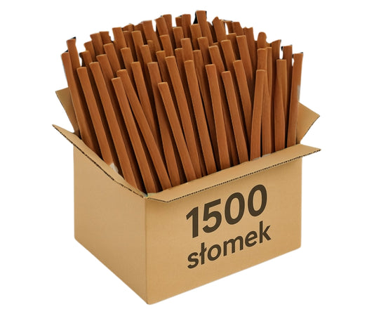 Zestaw ekologicznych słomek papierowych brązowe