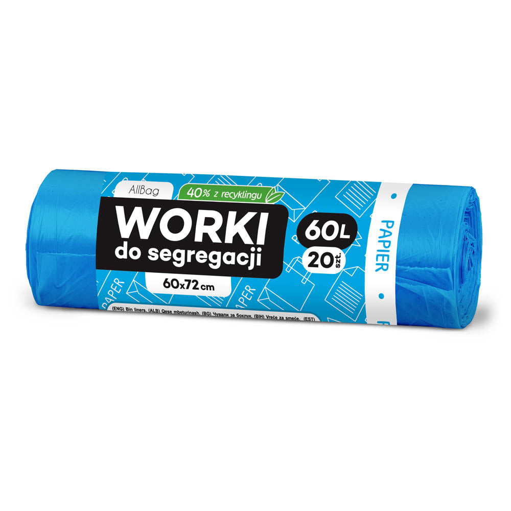 Worki na śmieci 60L niebieskie ALLBAG