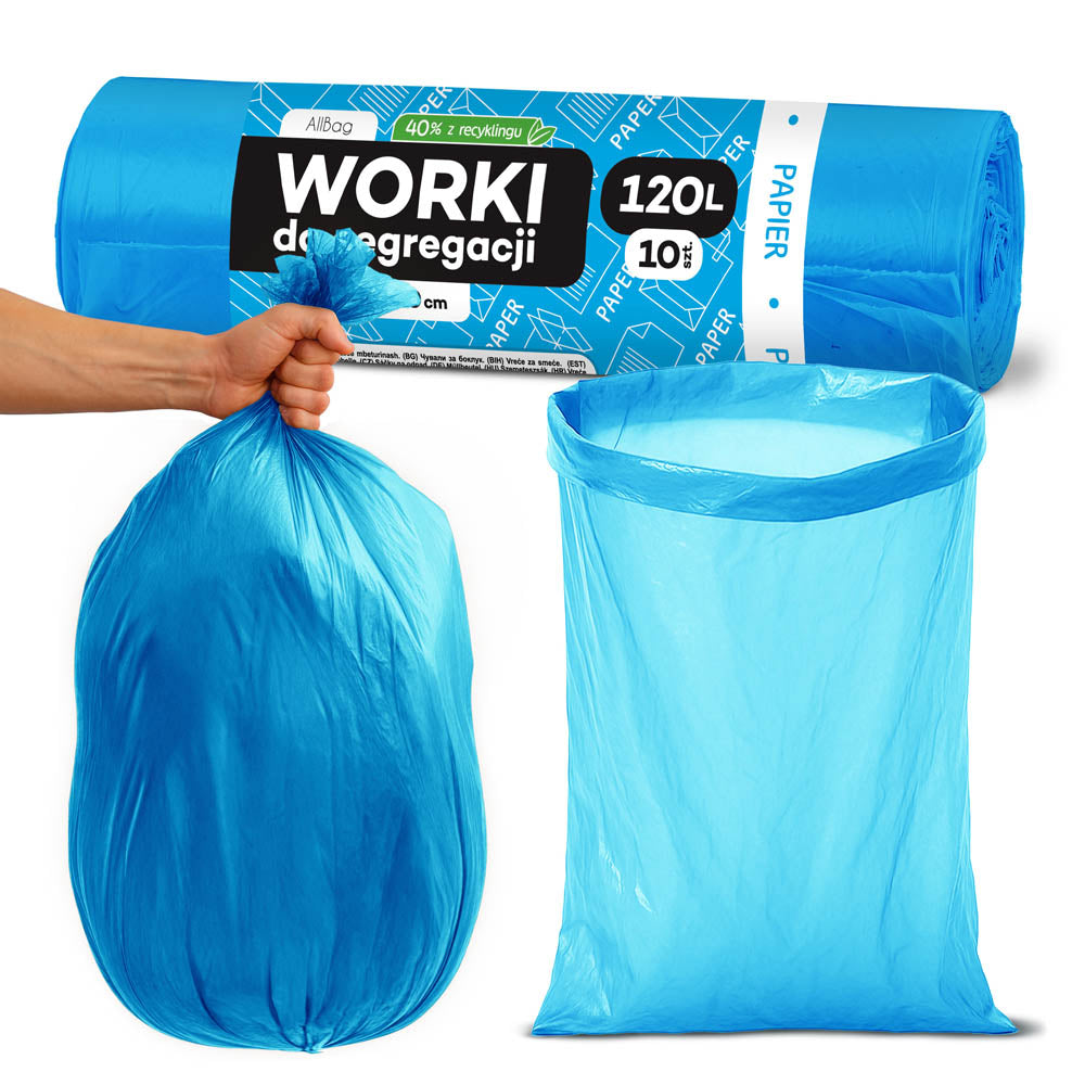 Worki na śmieci 120L niebieskie ALLBAG