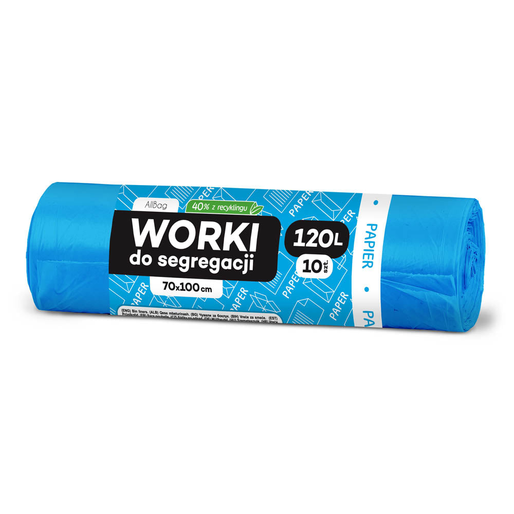 Worki na śmieci 120L niebieskie ALLBAG