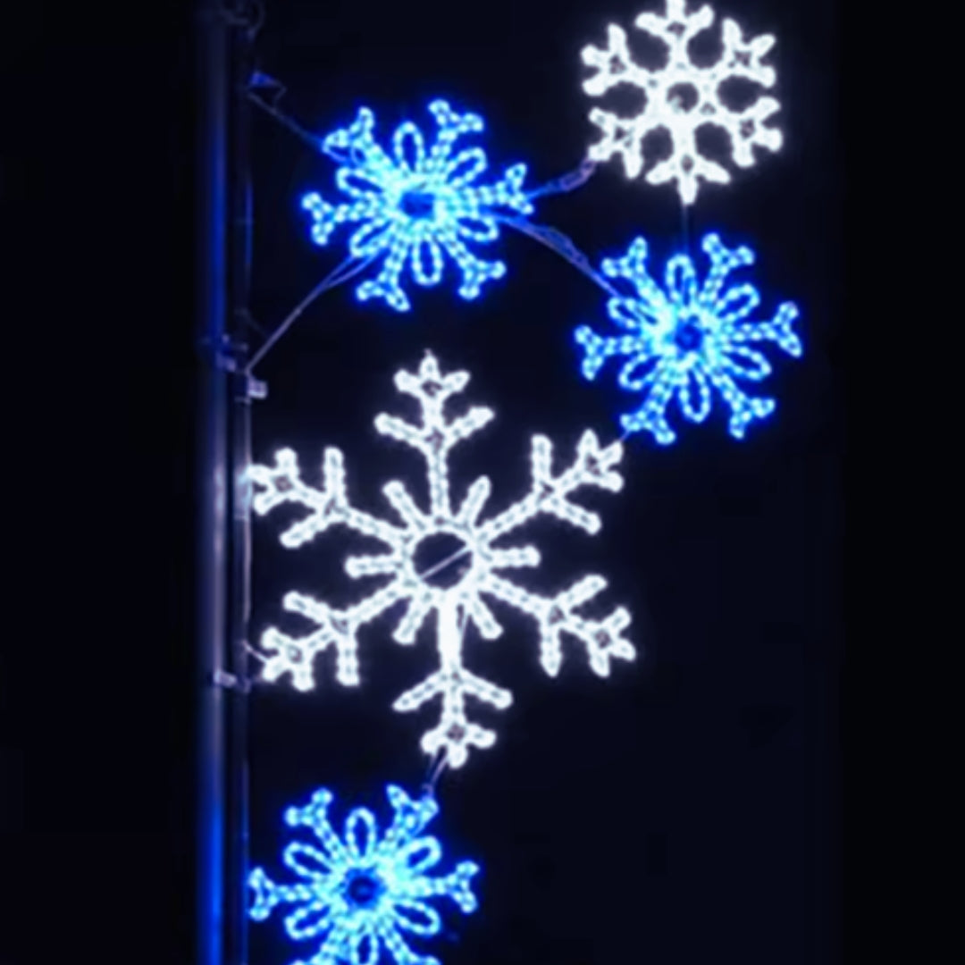 Płatki śniegu LED - ZEWNĘTRZNA OZDOBA ŚWIĄTECZNA NEON 1.8m