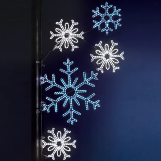 Płatki śniegu LED - ZEWNĘTRZNA OZDOBA ŚWIĄTECZNA NEON 1.8m