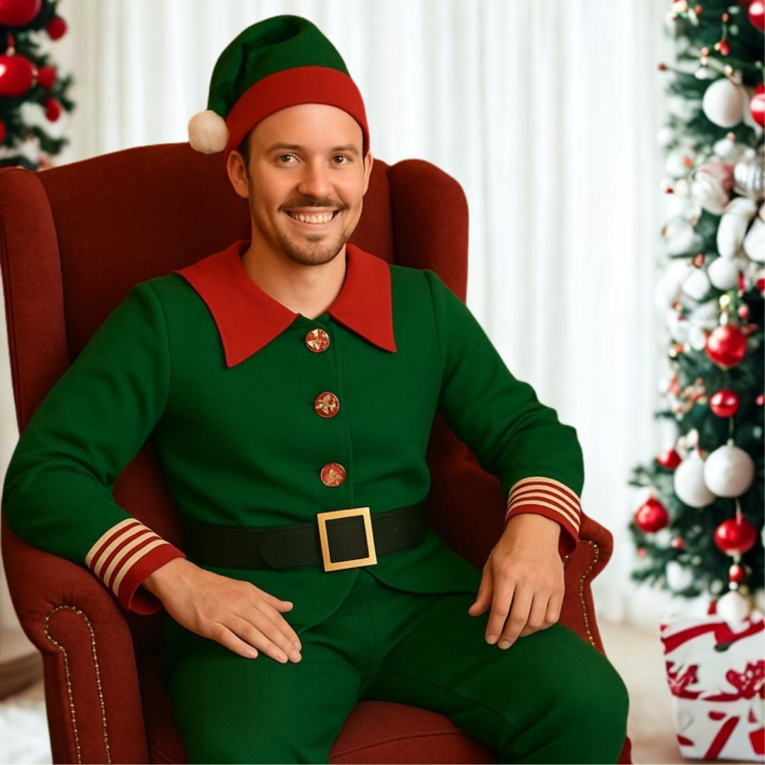 Men's costume - ELF, GNOK, SANTA'S HELPER, 180cm - 5 pieces