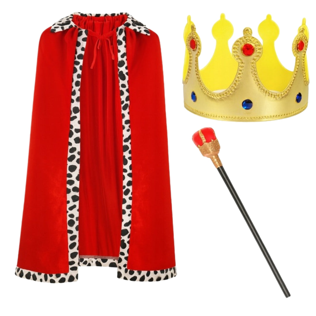 Children's costume for carnival, nativity play, costume party - KING, PRINCE, RULER - RED