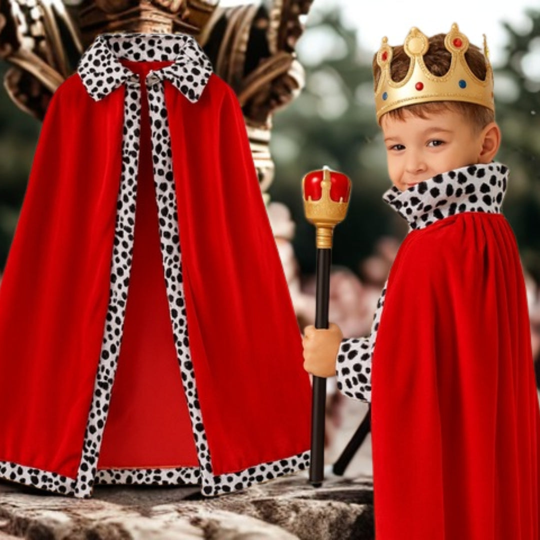 Children's costume for carnival, nativity play, costume party - KING, PRINCE, RULER - RED