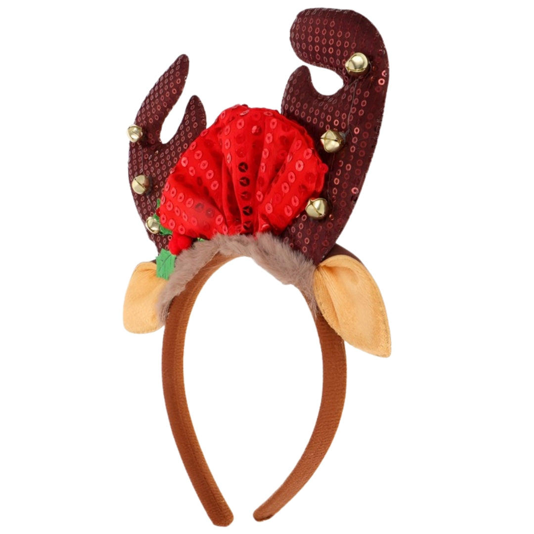 Christmas headband, Christmas decoration - REINDEER ANTLERS HEADBAND, SANTA'S HELPER