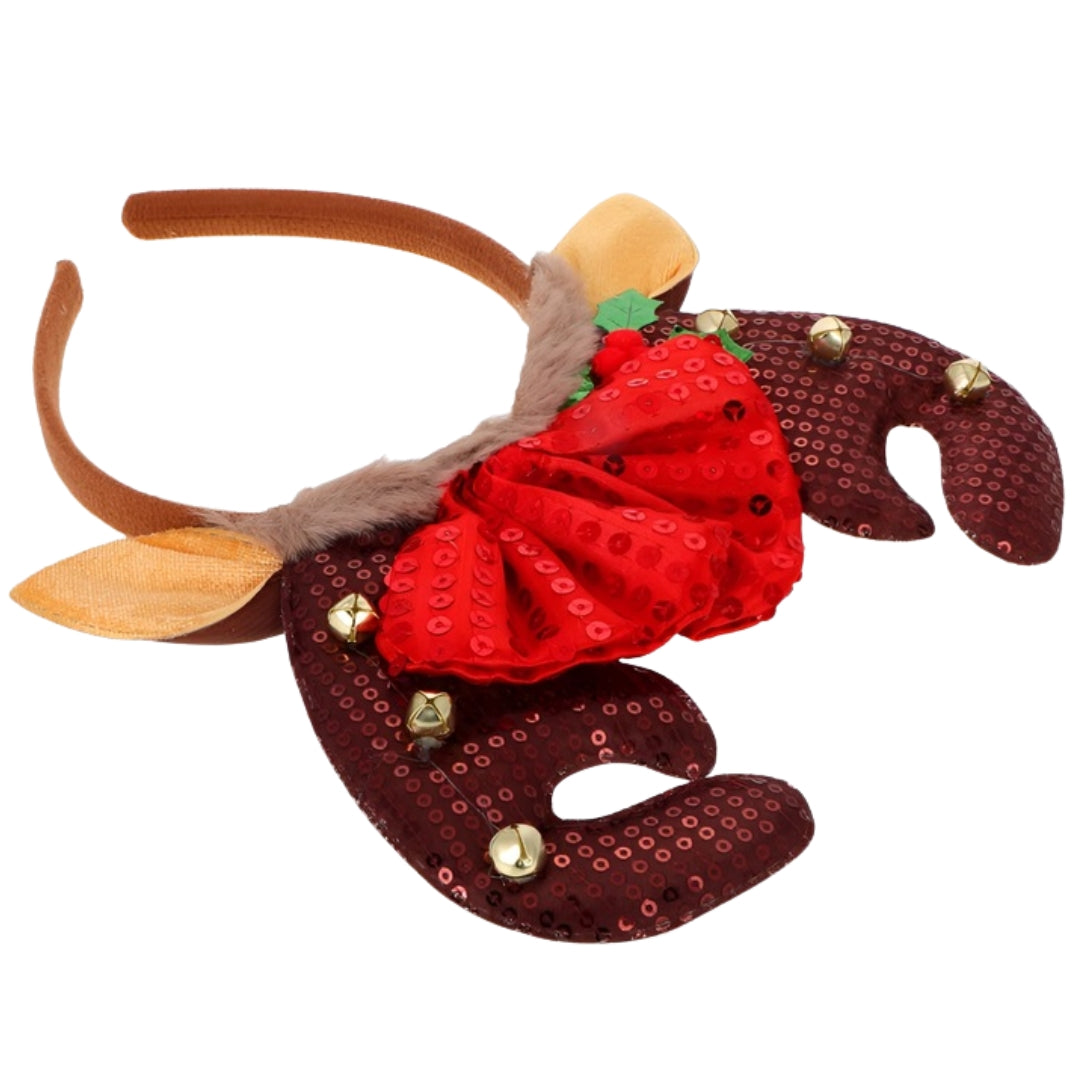 Christmas headband, Christmas decoration - REINDEER ANTLERS HEADBAND, SANTA'S HELPER