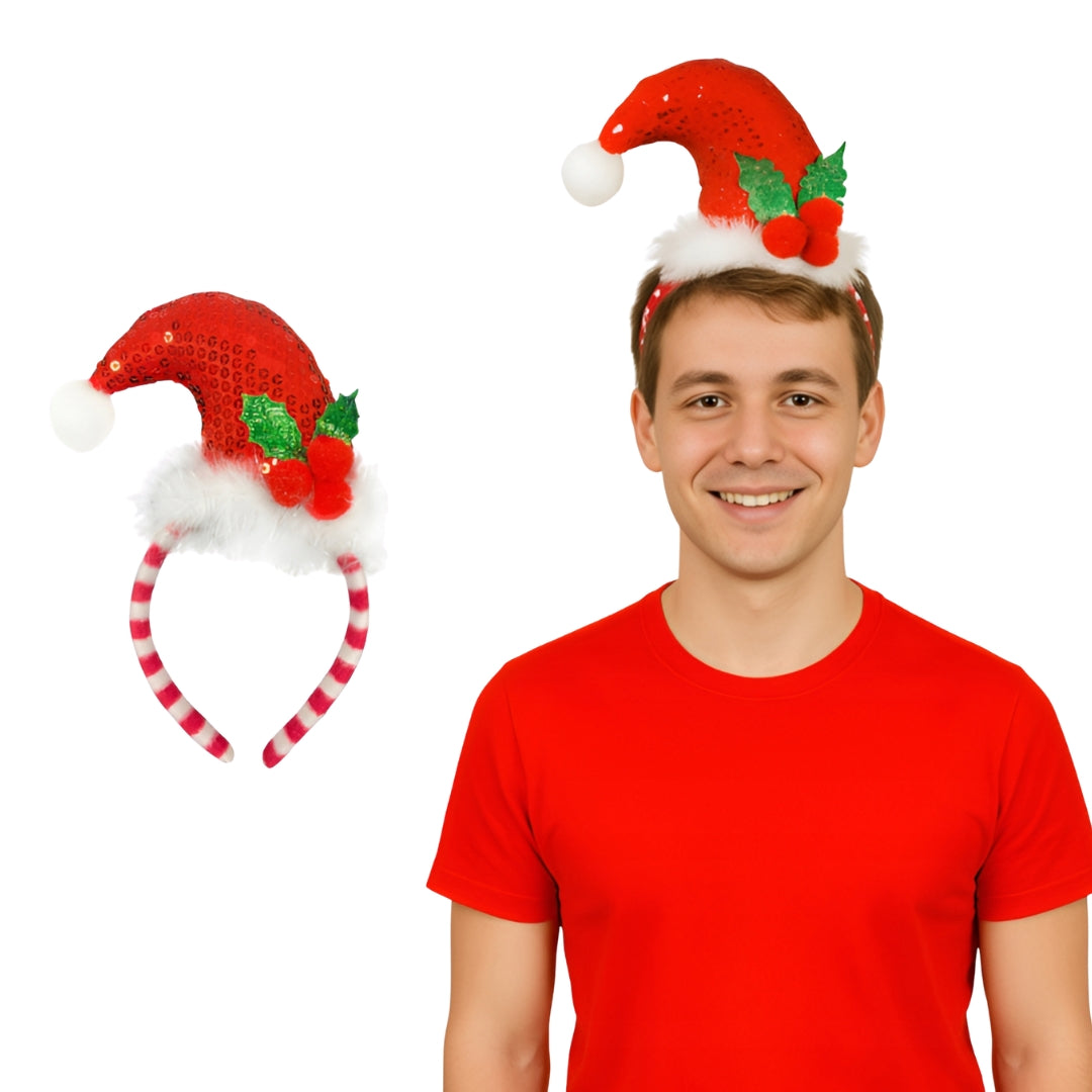 Christmas headband, Christmas decoration - SANTA CLAUS HEADBAND
