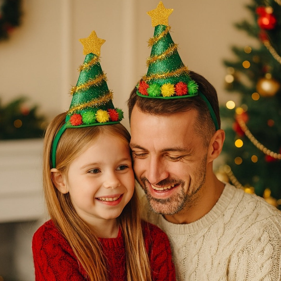Christmas headband, Christmas decoration - CHRISTMAS TREE HEADBAND WITH STAR
