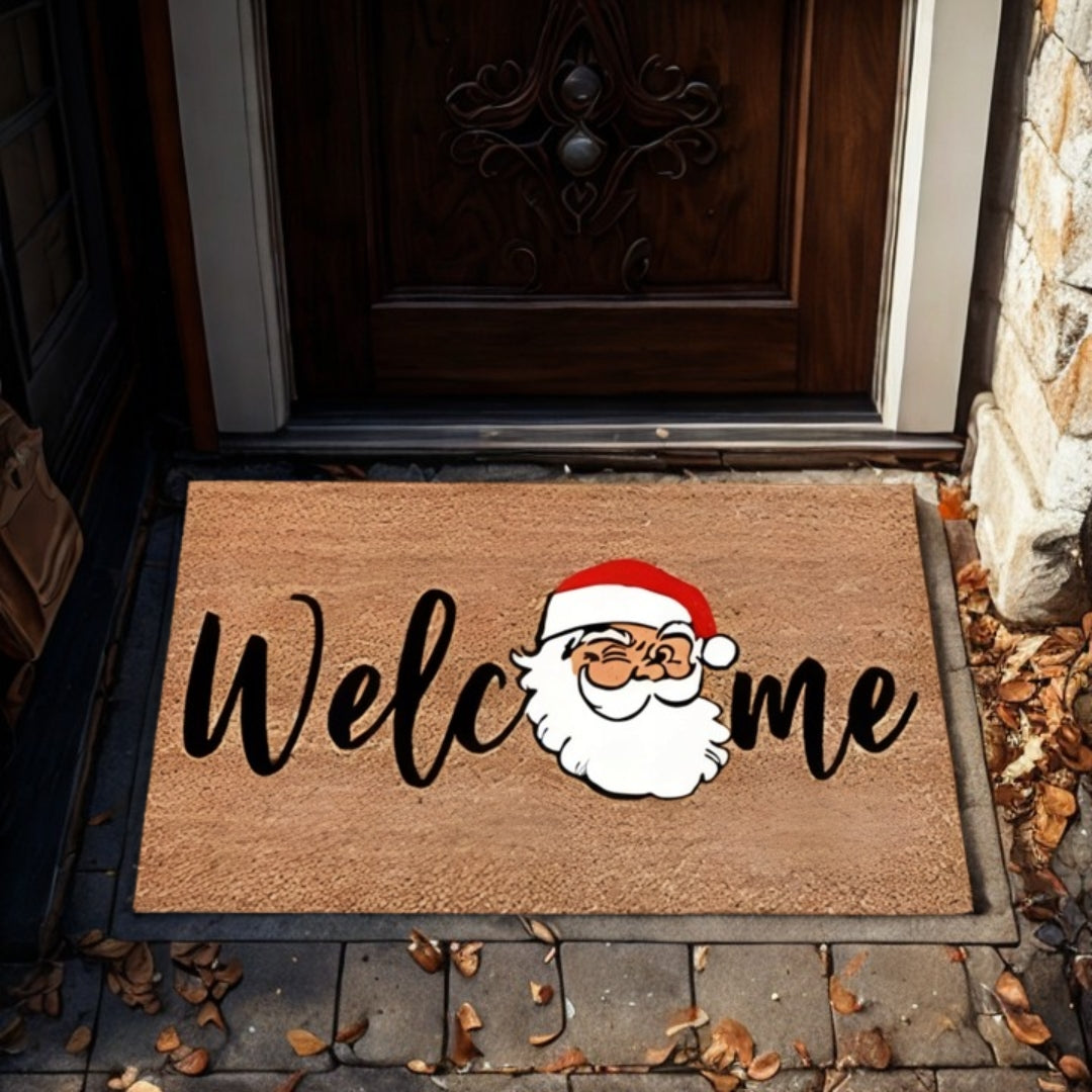 Christmas doormat, Santa Claus shoe runner