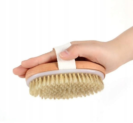 Szczotka do masażu ciała na sucho i mokro, naturalna, do pielęgnacji i poprawy krążenia