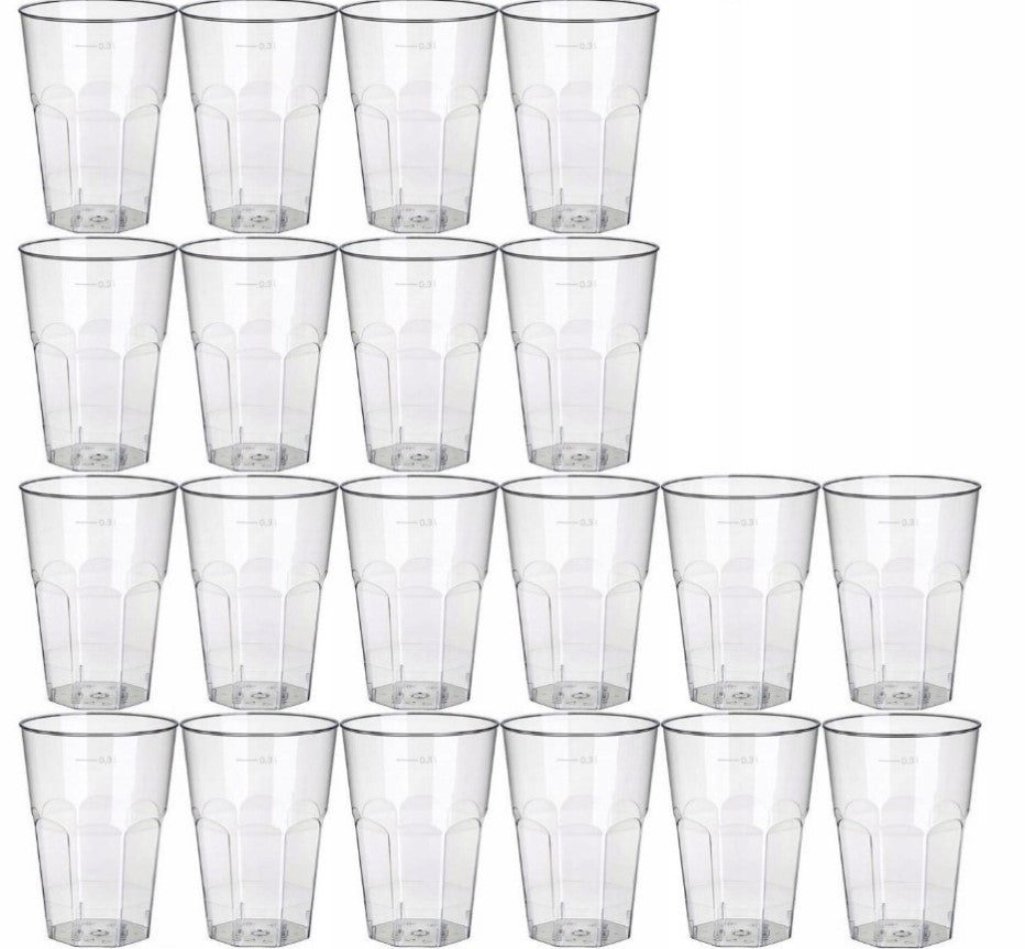 Szklanki do drinków, kubki plastikowe i kieliszki, zestaw 20 sztuk na imprezy i eventy