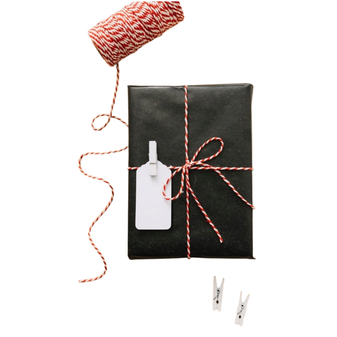 Cotton Christmas string 50m white and red