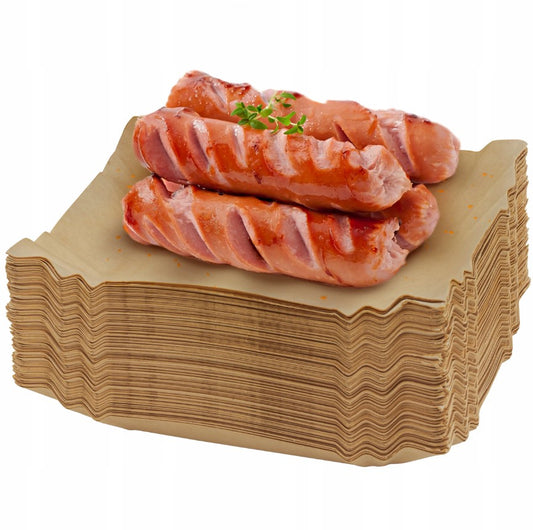 Tacki papierowe jednorazowe 14x20 cm, zestaw 100 sztuk, idealne do serwowania dań i przekąsek