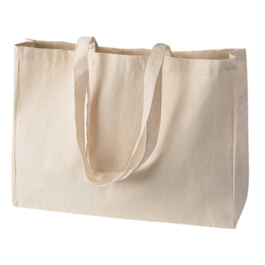 Torba bawełniana ecru 38x8x42 cm, bardzo pojemna i ekologiczna, idealna na zakupy i materiały promocyjne