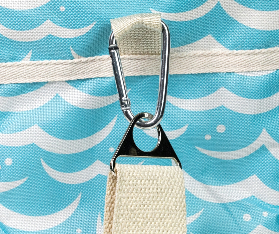 Thermal beach bag with zipper, blue