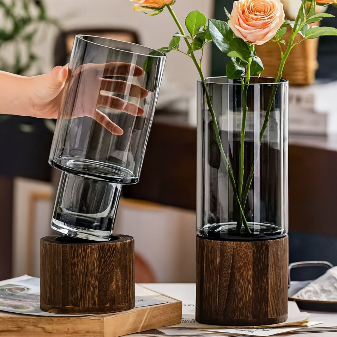 Wazon dekoracyjny ART DECO - szklany wazon na kwiaty - WAZON OZDOBNY DEKORACYJNY