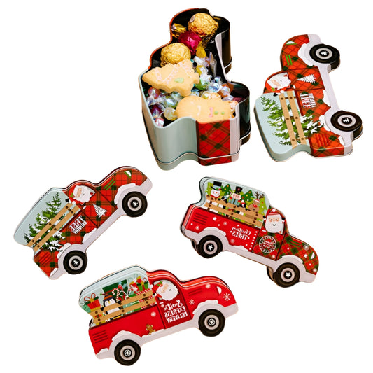 Pojemniki świąteczne na ciastka, cukierki, słodycze - SAMOCHODY -  ZESTAW 3szt