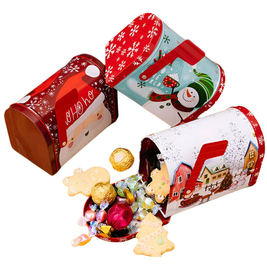 Pojemniki świąteczne na ciastka, cukierki, słodycze - SKRZYNKI NA LISTY -  ZESTAW 4szt